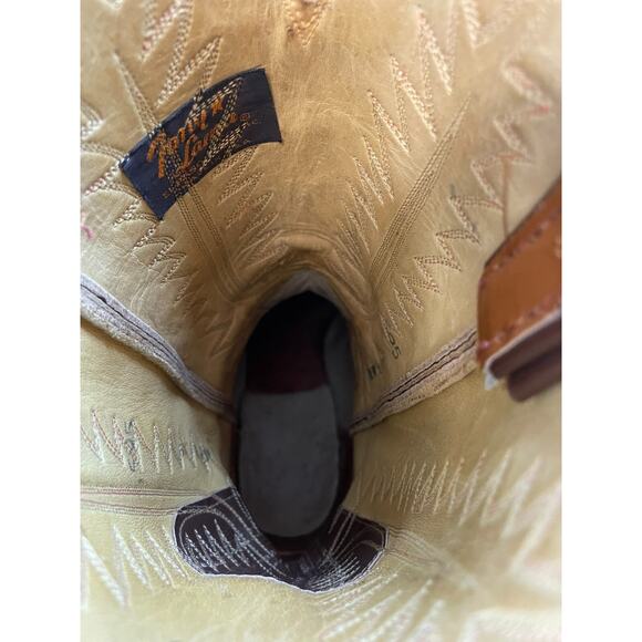 Vintage Tony Lama Men's Brown Leather Sz 9 Pull On Riding Cowboy Western Boot - Picture 11 of 16